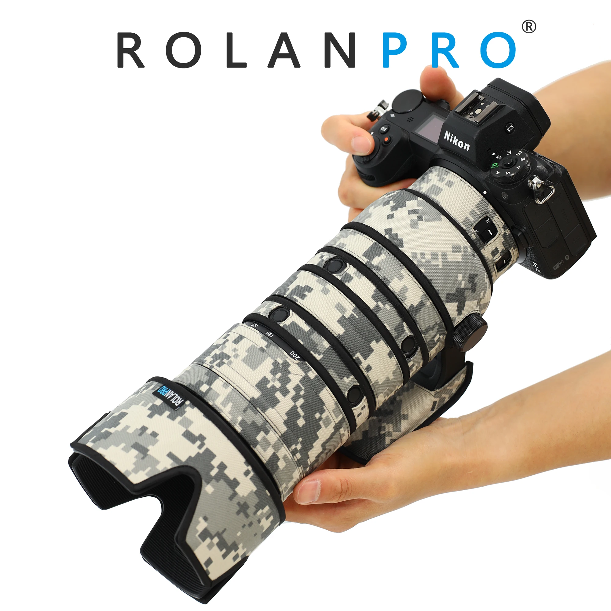 ROLANPRO Lens Coat for Nikon Z 70-200mm F2.8 VR S II Lens Protective Sleeve Camera Protection Case Raincover Camouflage Cover