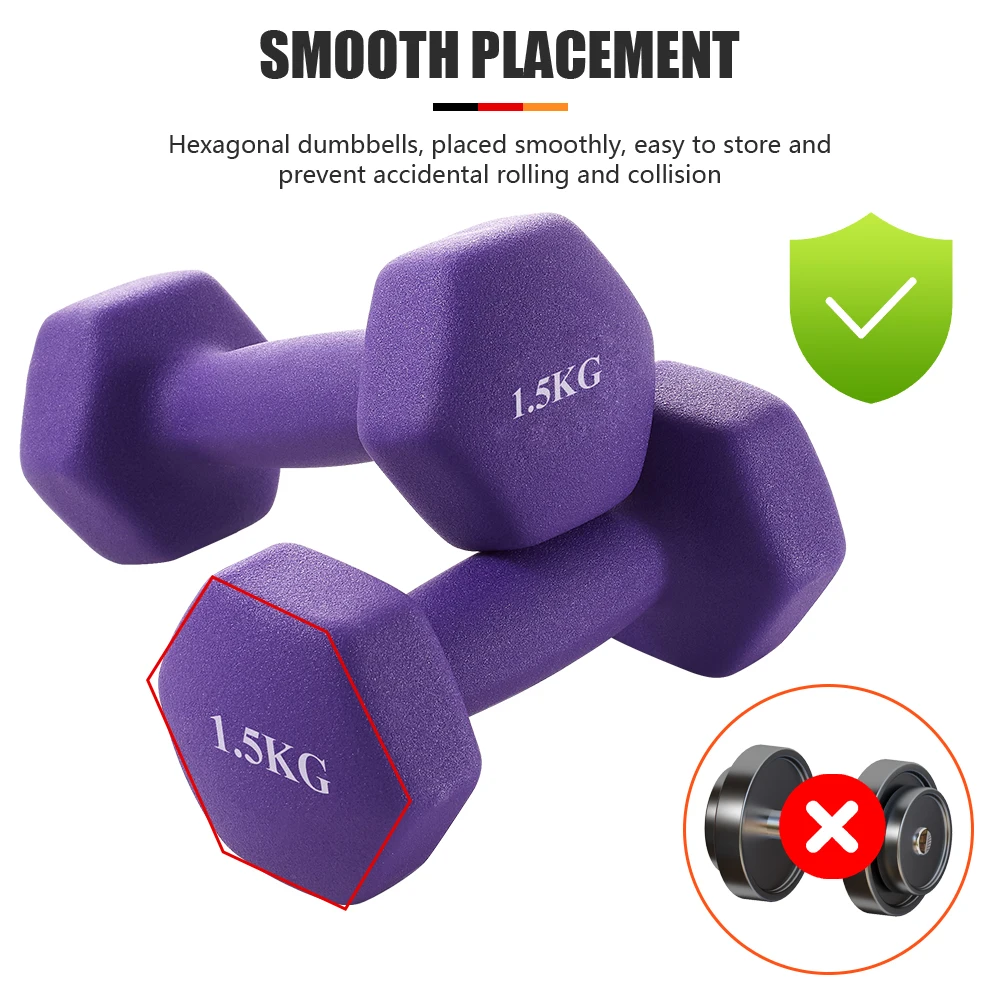 1 Piece 0.5/1/1.5KG Hexagonal Cast Iron Dumbbell Non Slip Ladies Weightlifting Dumbbell Portable Fitness Bodybuildin Equipment