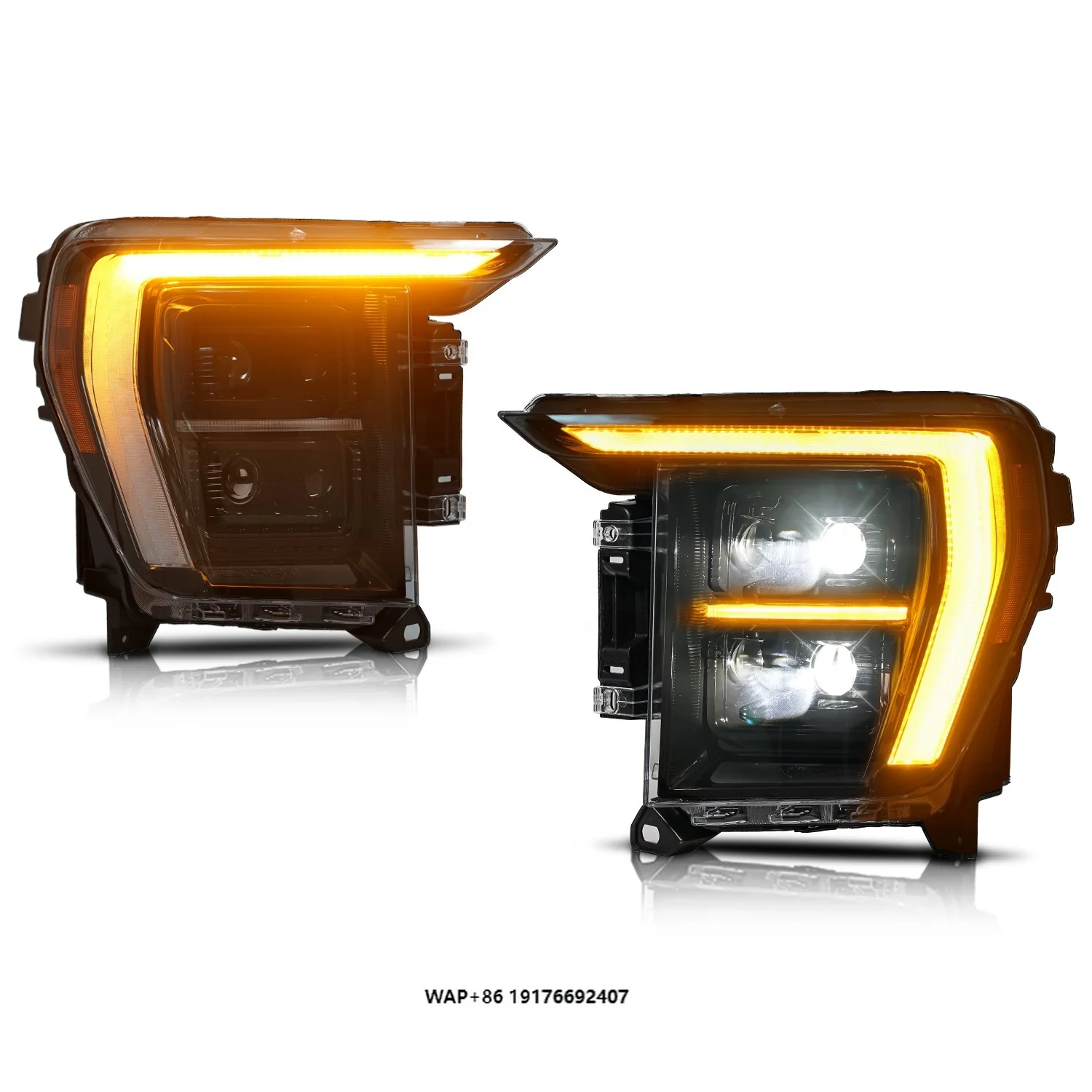 Archaic 12V New LED Headlights for F150 F-150 Raptor 2021-2023 with Sequential DRL