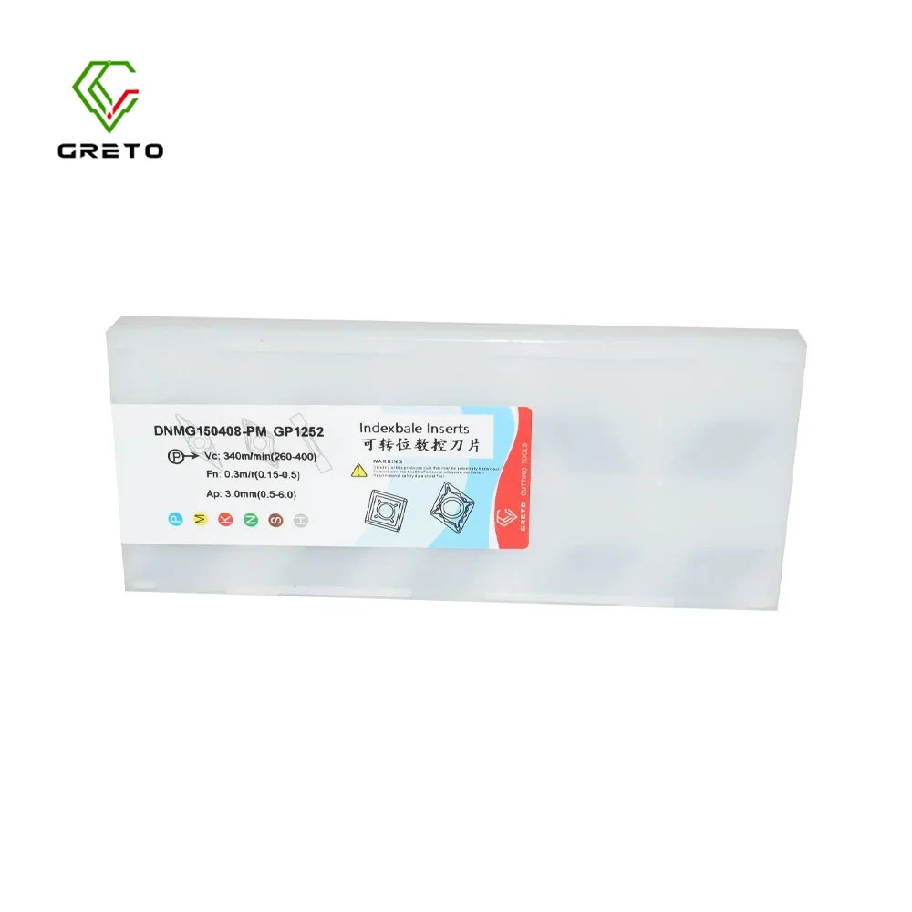

GRETO DNMG150404-PM DNMG150408-PM DNMG150412-PM GP1251 GP1252 GP1253 Turning Tool Carbide Tablet Cutting Metal Turning Inserts