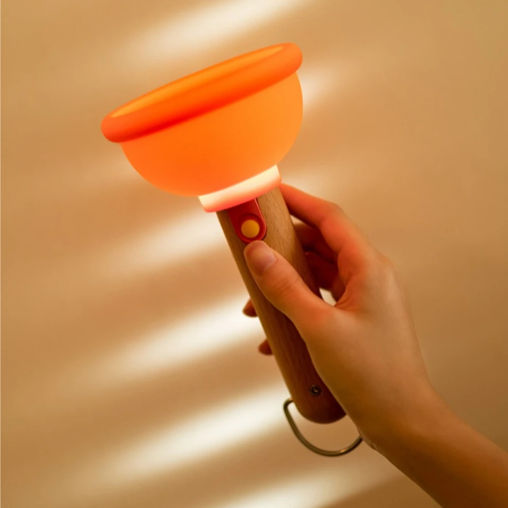 

1pc Toilet Plunger Night Light Night-Getting-Up Atmosphere Usb Hangable Chargeable Led Silicone Night Light for Baby's Kids Room