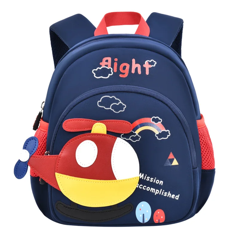 New Cartoon Plane Kindergarten Backpacks for Baby Boys Girls Anti-lost School Bags Toddler Travel Pack Mochila Infantil Escolar