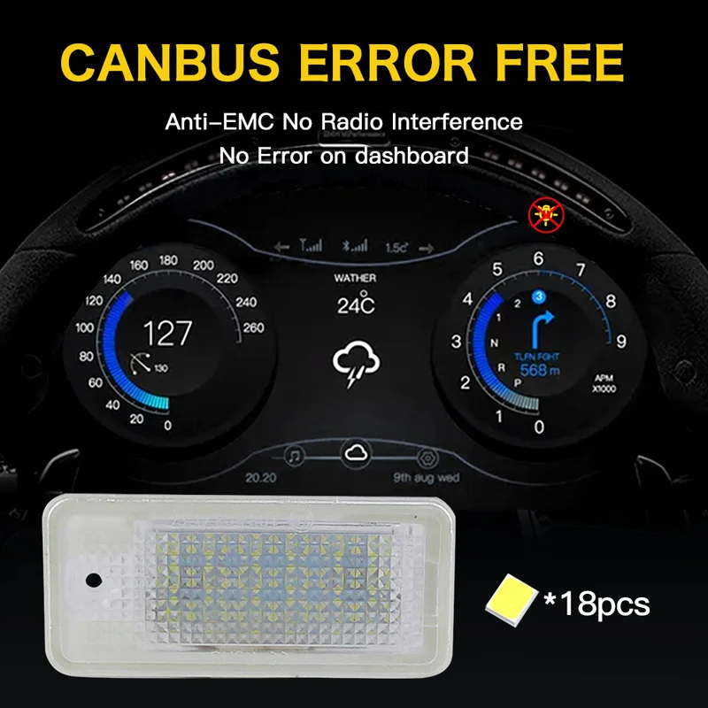 

2 шт. светодиодный светильник номерного знака Canbus для Audi A3 A4 S4 RS4 B6 B7 A6 RS6 S6 C6 S5 Q7 A8 S8 Avant Бесплатные автомобильные аксессуары