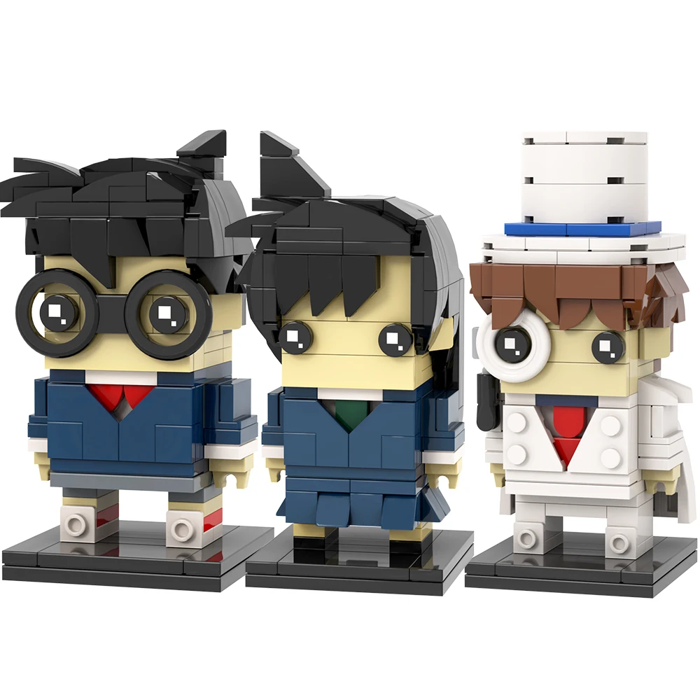 MOOXI Anime Comic Figure Detective Thief Compatible Brickheadzed Figure Model Building Blocks DIY Montessori Toys For Kids Gifts