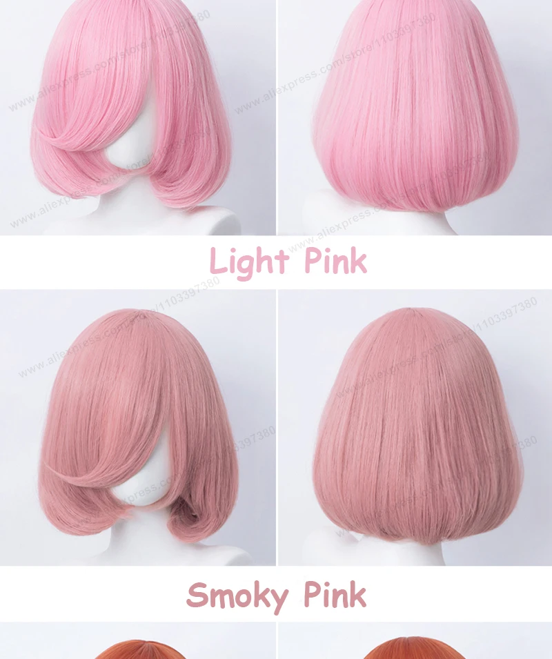 35cm Short Bob Cosplay Wig Golden Yellow Red Purple Black Blue Pink Women Bobo Hair Heat Resistant Hair Universal Anime Wigs