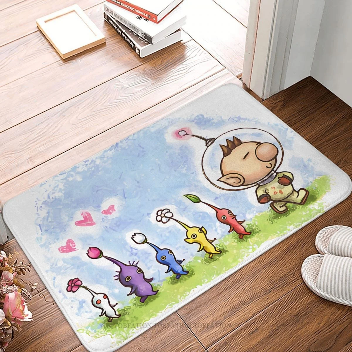 

Pikmin Game Non-slip Doormat Living Room Mat Olimar Team Floor Carpet Entrance Door Rug Bedroom Decorative