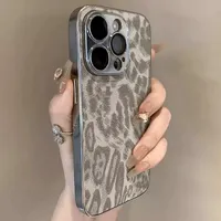 Luxury Leopard Print Phone Case For iPhone 11 12 13 14 15 16 Pro Max Plus Shockproof Bumber Cases Cover