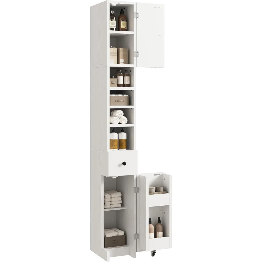 

IRONCK Bathroom Storage Cabinet with Doors, 70.9 Inch Tall Bathroom Cabinet, Narrow Storage Organizer with Adjustable Shelf for
