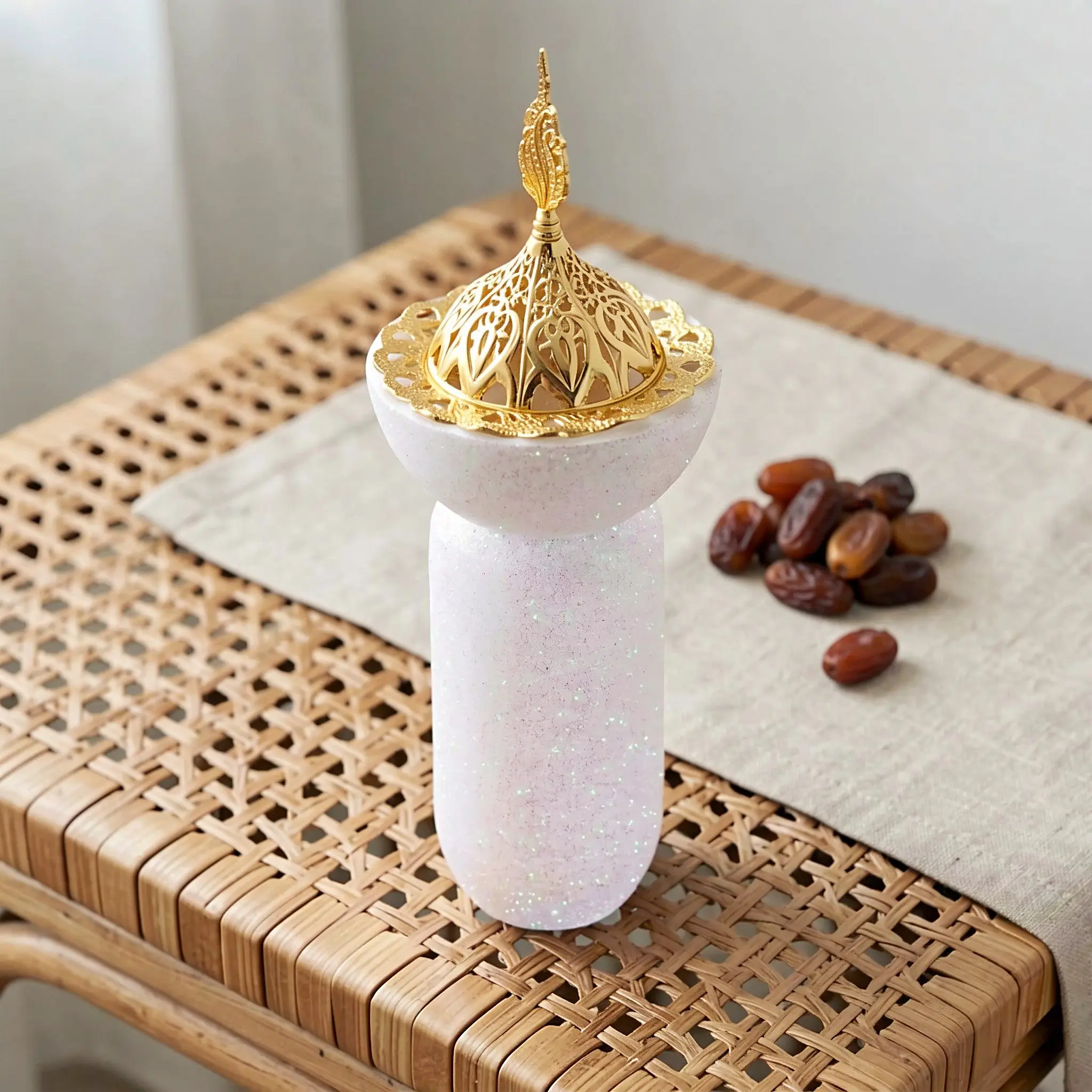 Arabic Bakhoor Burner for Desktop Arabian Bedroom Relaxation Spiritual Practice Aroma Holder