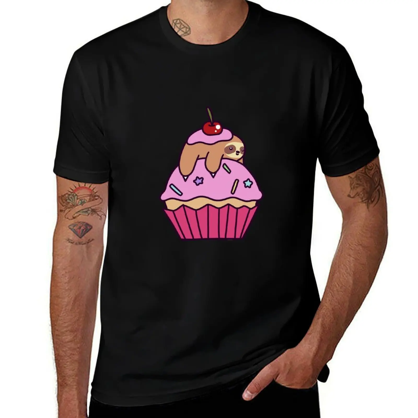 Cupcake Sloth T-Shirt All Weather Casual Short Sleeve