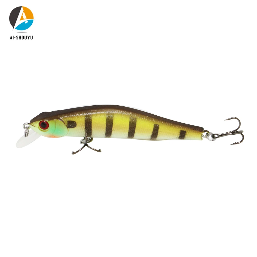 AI-SHOUYU 1pc Hard Minnow Bait 80mm 8g Magnetic Fishing Wobblers with 2 Hooks Dive 1.5m Suspending Artificial Fishing Lure