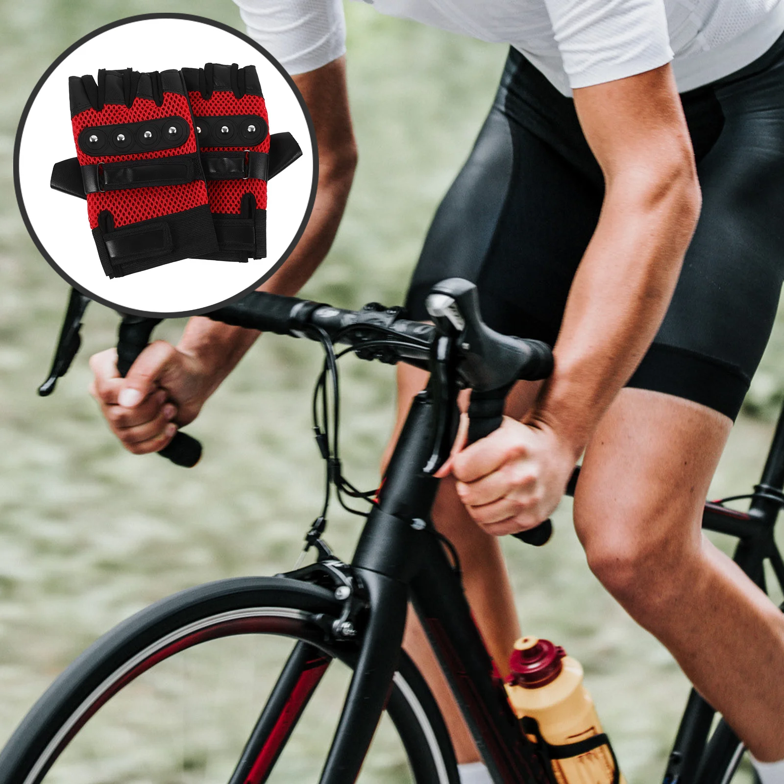 

1Pair Breathable Mesh PU Cycling Gloves Half Finger Motorcycle Gloves Men Women Comfort Grip Protection