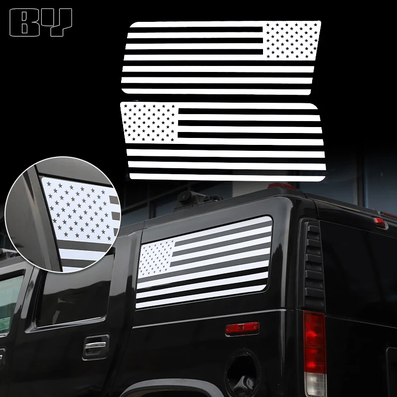 

For Hummer H2 2003-2009 Car Rear Side Window Windshield Pattern Decorative Sticker PVC Exterior Accessories