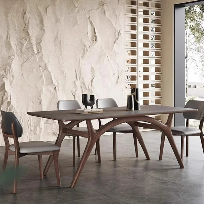 Mesa de jantar de madeira coreana sala de estar nórdico moderno luxo restaurante mesa de jantar retangular poker muebles móveis do hotel
