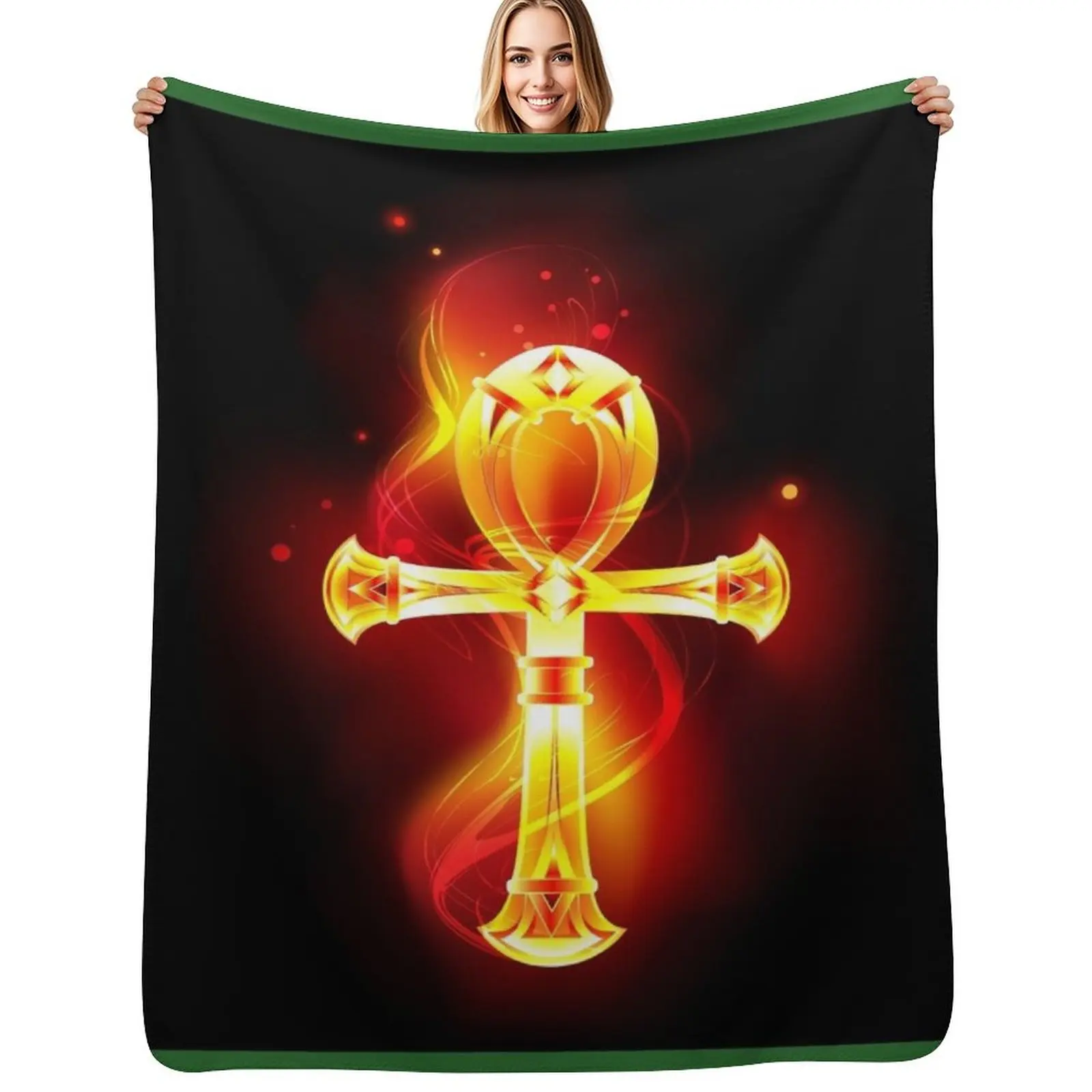 

Egyptian gods. Egyptian symbol Ankh Throw Blanket Lightweight Warm Blanket for Indoor Outdoor Use