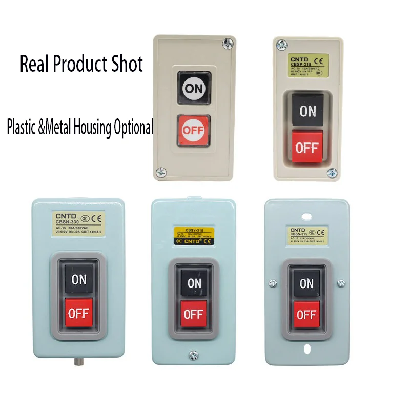 CNTD CBSN-310 315 330 CBSP-315 330 CBSS-315 330 CBSY-315 330 CPB-2 3 Pushbutton Switch 3 Phase 10A 15A 30A IP65 Waterproof