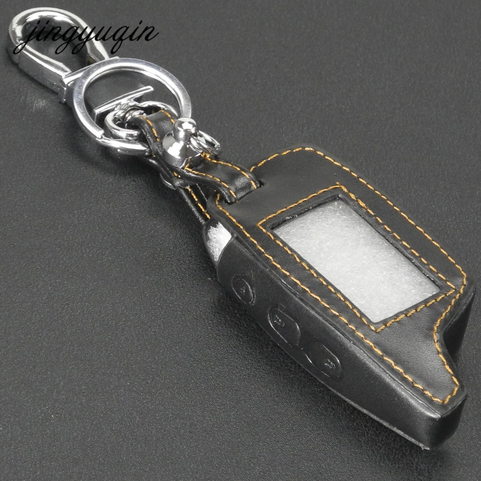 jingyuqin DXL3000 Leather Case Keychain for TAMARACK PANDORA LCD D073 DXL 3100/3170/3300 i-mod Alarm System Remote Control Cover