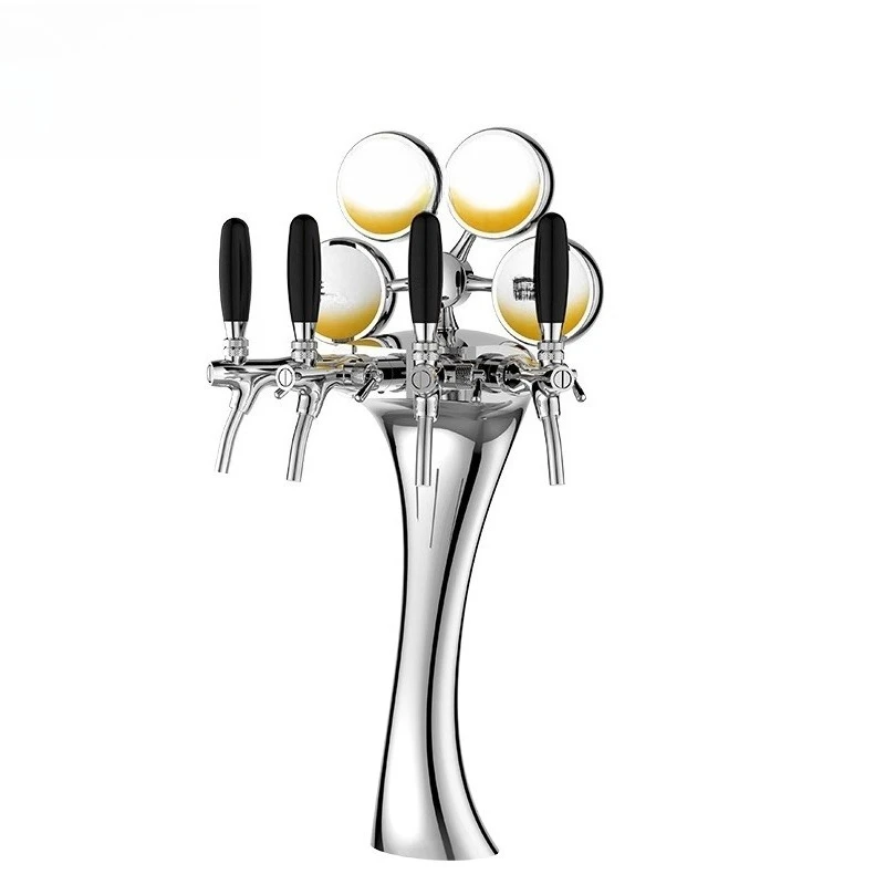 Craft Beer Drawing Machine Bar Barrel Beer Column Aster Tower 4 Hole with Light 1037403