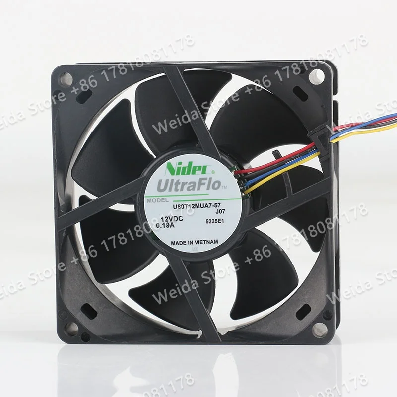 

Original Nidec 80X80X25MM DC 12V 0.19A AC EC 8025 Magnetic levitation Projector 8CM 4-wire U80T12MUA7-57 Cooling fan