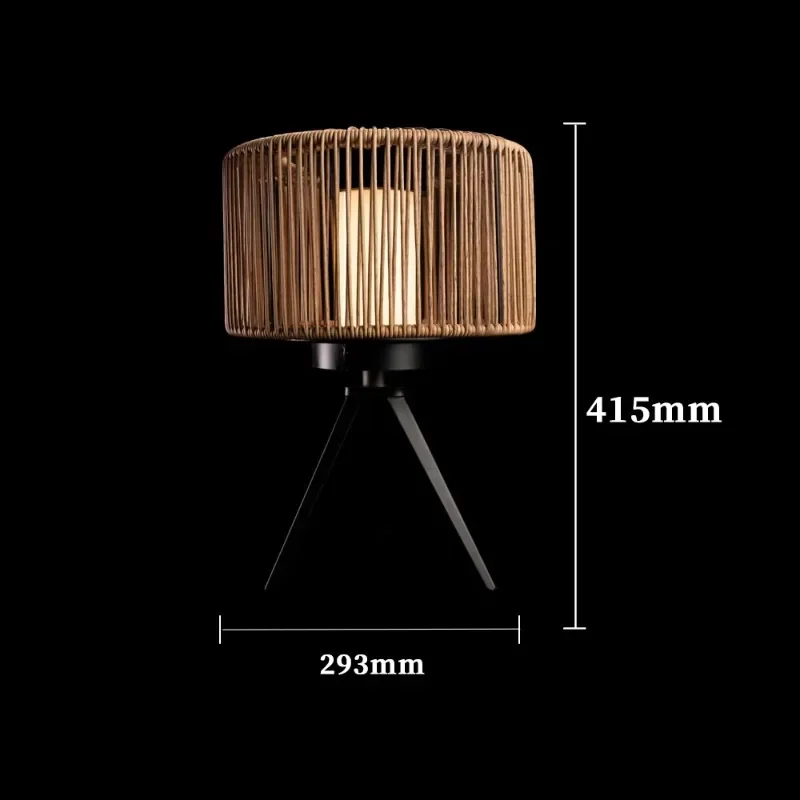 Rattan Solar Light Outdoor Courtyard Backyard Garden Solar Light Emitting Diode Lighting Deck Hanging Table Dimmable Power