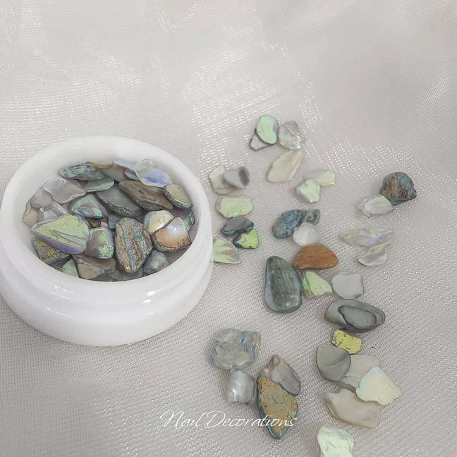 1 Box  Baroque Natural Shell Nail Decoration Slices Nails Accessories Inartificial Paillette Chrome Stone Chameleon Flakes Nails
