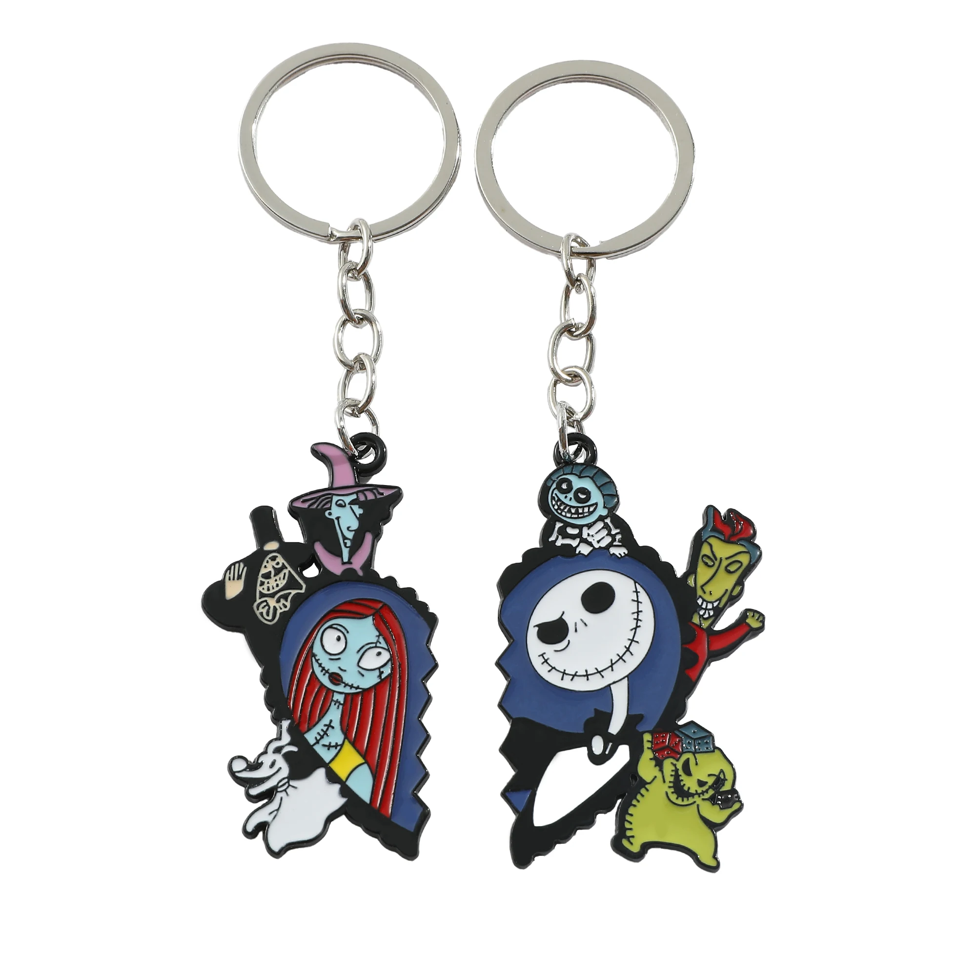 The Nightmare Before Christmas Keychain Sally Jack Skellington Halloween Key Ring Jewelry Backpack Keys Holder Accessories