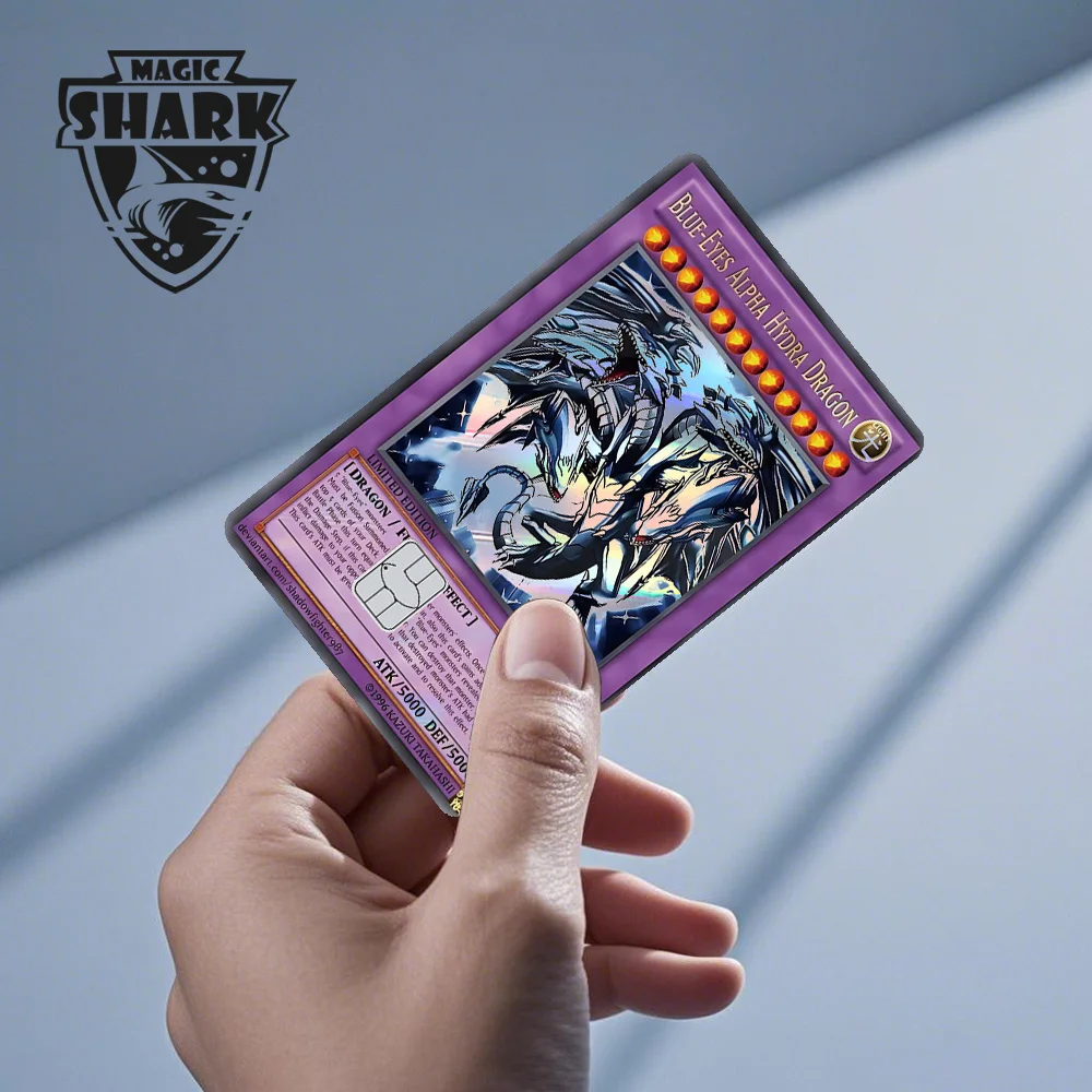 Magic Shark Blue Eyes Dragon Yo-gi-oh Game Shinny Laser Holographic Debit Credit Card Sticker Film Skin Front Cover – Detail 14
