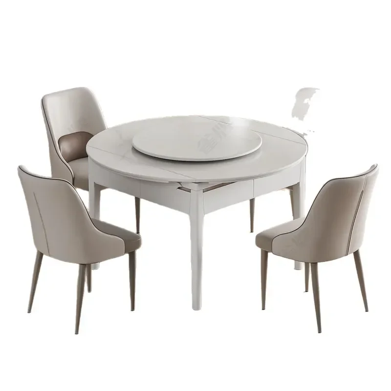 Automatic Mahjong Table Solid Wood Dining Table with Induction Cooker Integrated Household Electric Mahjong Machine for