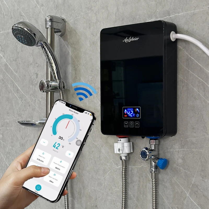 공장가 브랜드 전기 순간 온수기 가정용 220v 3500w 6000w 터치 제어 욕실 전기 샤워 온수기