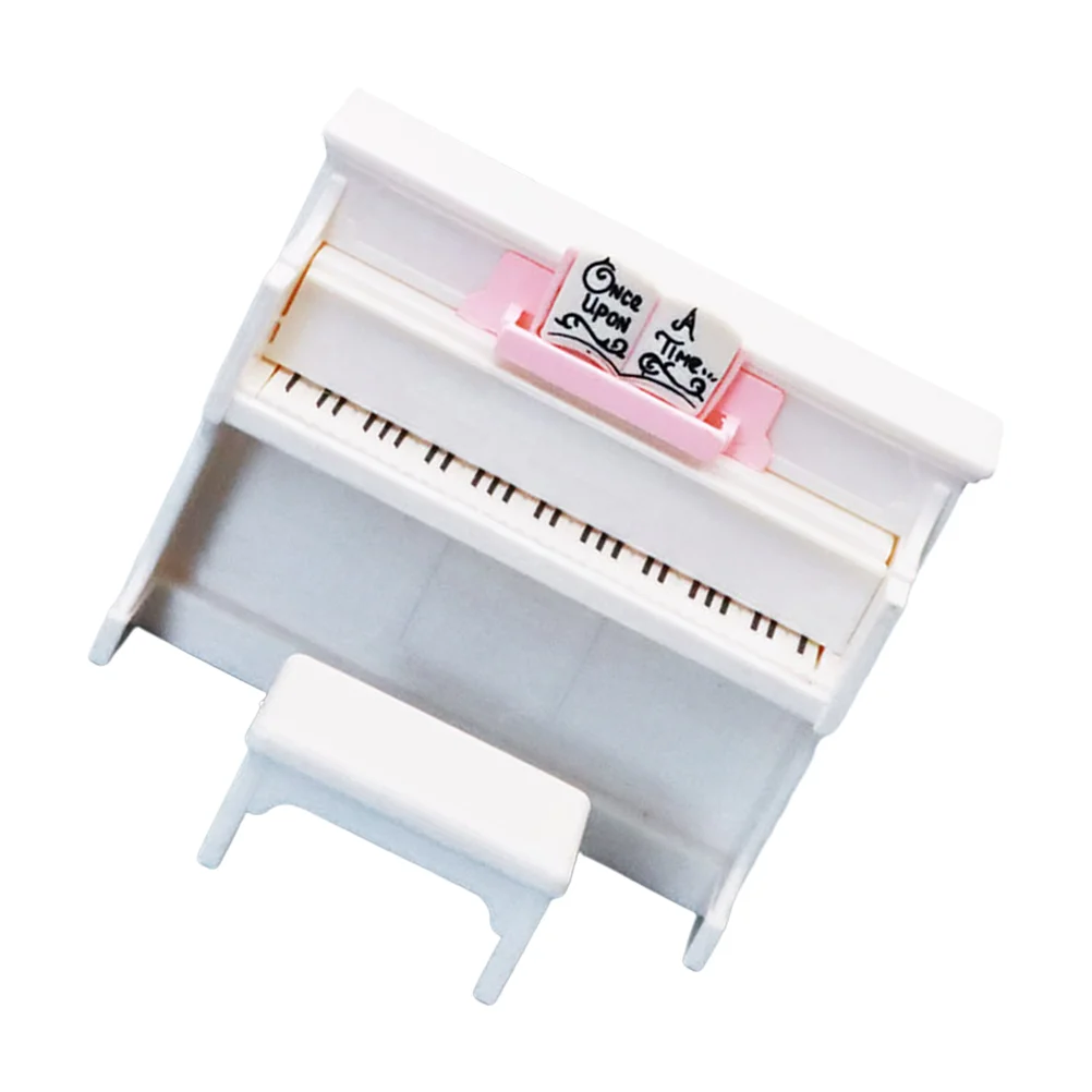 Figurine di pianoforte in miniatura nament Mobili Ornamento Paesaggio Prop Sgabello per bambini Compatto Squisito Realistico Liscio