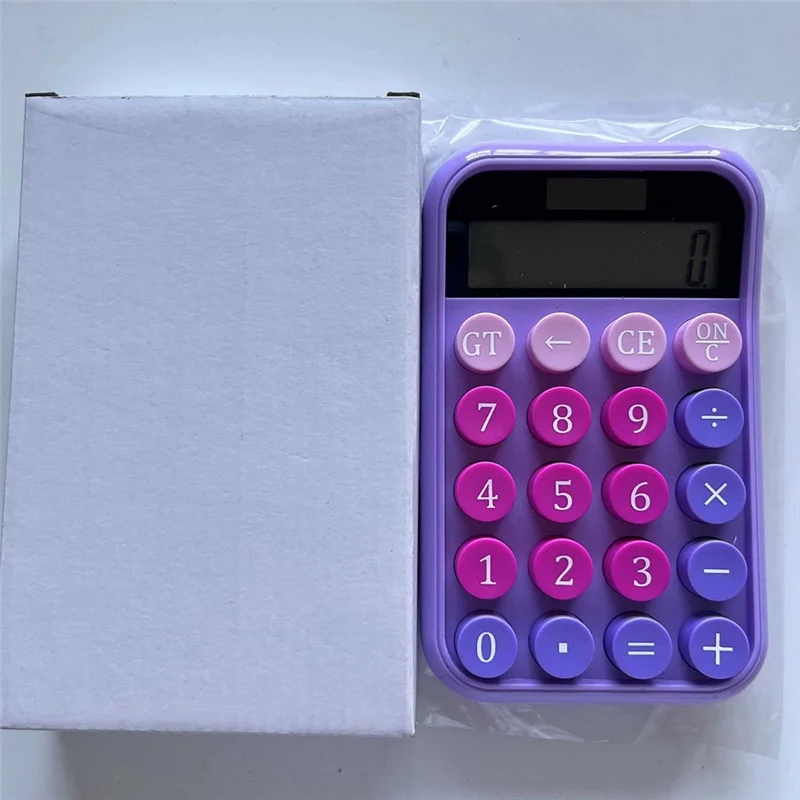 メカニカルスイッチ電卓 LCD ディスプレイパープル電卓ビッグボタンメカニカル電卓 1 個パープル