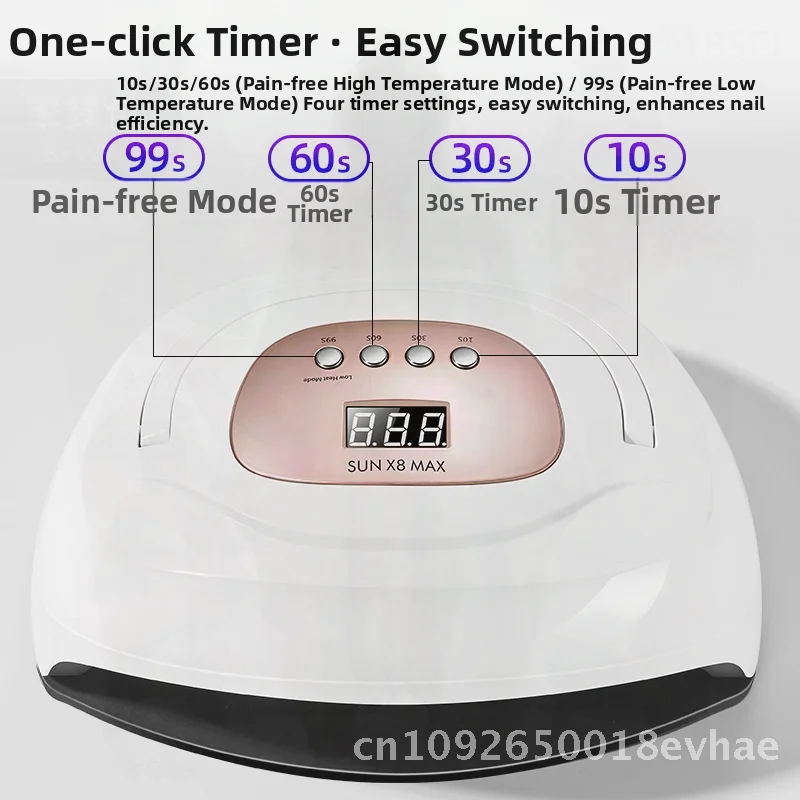 Handfototherapie nagellamp X8 MAX Krachtige 220W niet-zwart UV-manicurelamp voor nagelverzorging Goudkleur