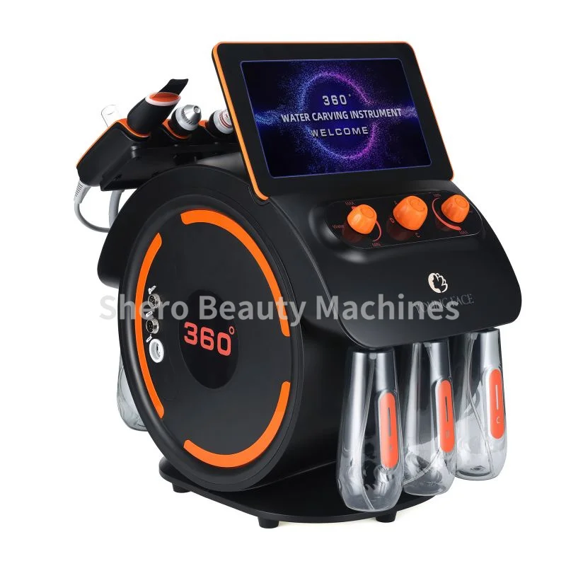 Portable Hydro 6 In 1 Camera Visible Skin Scan Oxygen Facial Machine Blackhead Acne Removal Hydradermabrasion Hydra Peel Machine