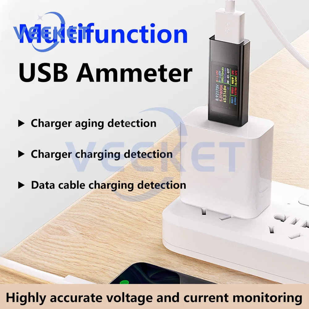 

KWS-MX23 Tester Voltage Meter Amperemeter 1.06-inch IPS Display Multi-function USB Tester Power Meter 4V-30V 0-8A