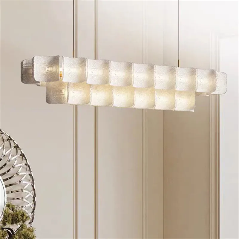 Wabi Sabi Led large Chandelier Bedroom Minimalist white Acrylic lamp Dining Living Room Hotel Lobby Hanging Lamp Fixture