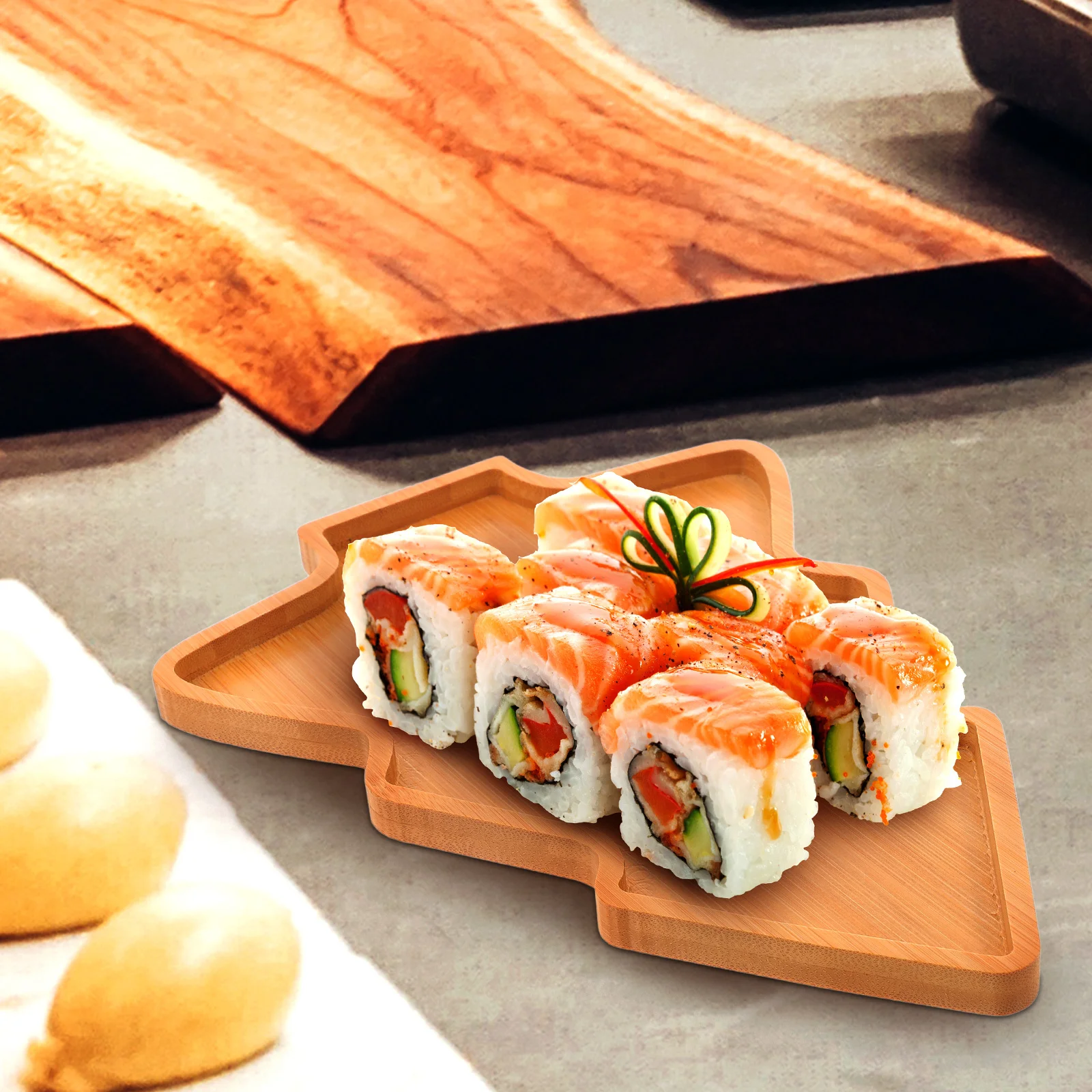 

Wood Christmas Tree Plate Perfect for Xmas Birthday Parties and Everyday Use Christmas Tree Dish Creative Dish Tray