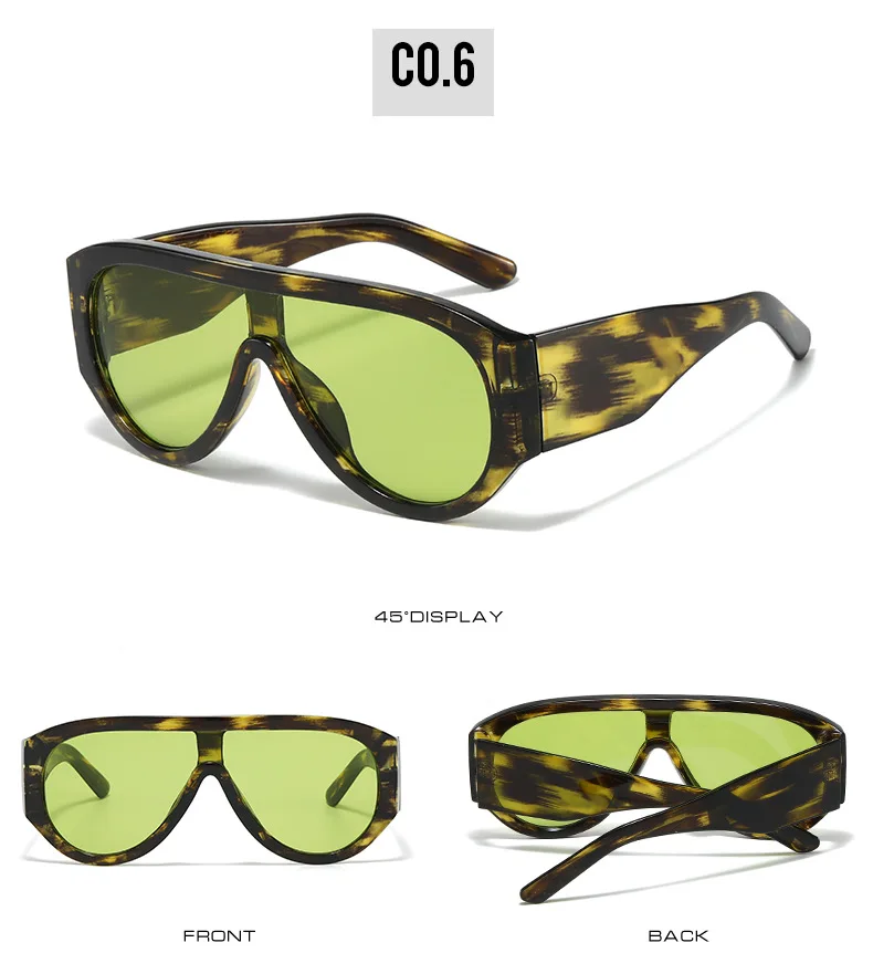 Luxus Pilot Sonnenbrille Frauen Marke Design One Piece Shades Großen Rahmen Sonnenbrille Gelbe Linse Brillen Weibliche Shades – Detail 12