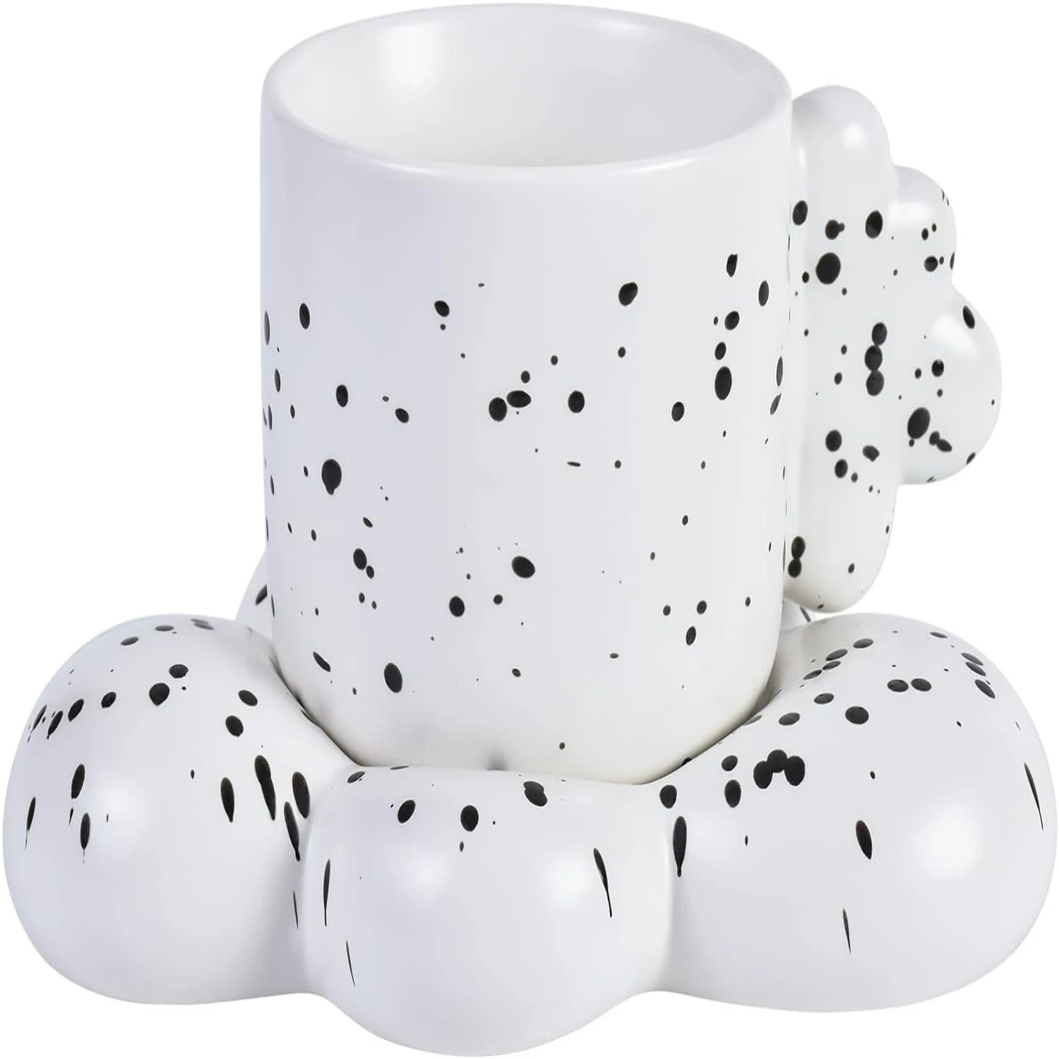 Creative and adorable cloud-shaped ceramic coffee mug with saucer - a perfect addition to your morning routine. Ideal for lattes