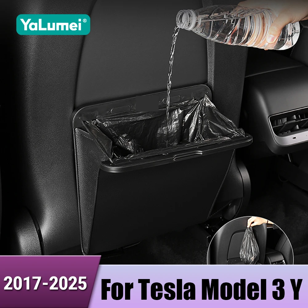

Car Trash Can Garbage Bag Back Seat Hanging Accessories For Tesla Model Y Model 3 2017 2018 2019 2020 2021 2022 2023 2024 2025