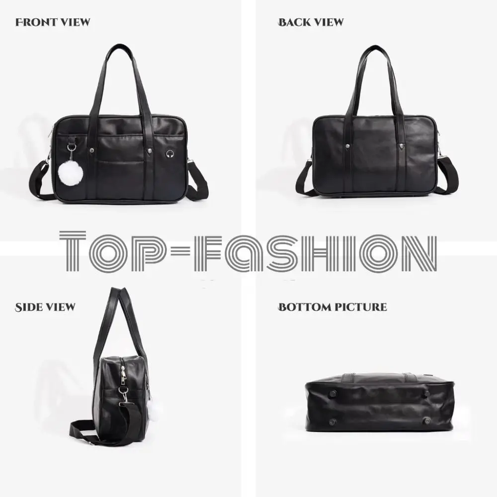 بو الجلود JK موحدة حقيبة بلون الرجعية حقيبة يد نمط Preppy حقيبة كتف التنقل المدرسة الثانوية بولي Leather الجلود Itabag
