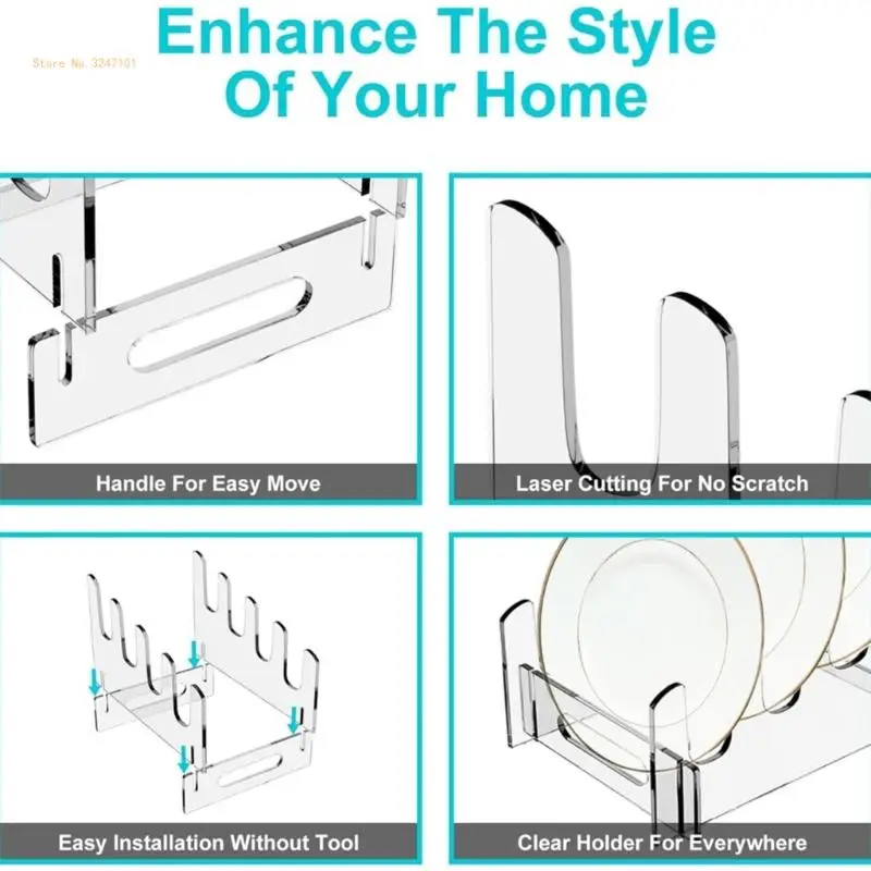 Detachable Structure Acrylic Plate Display Rack for Parties and Gatherings Dropship
