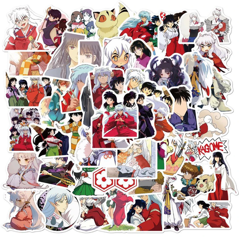 10/30/50/100pcs Cool Sesshoumaru Inuyasha Anime Stickers Kikyo Higurashi Kagome Sticker Laptop Skateboard Luggage Notebook Decal