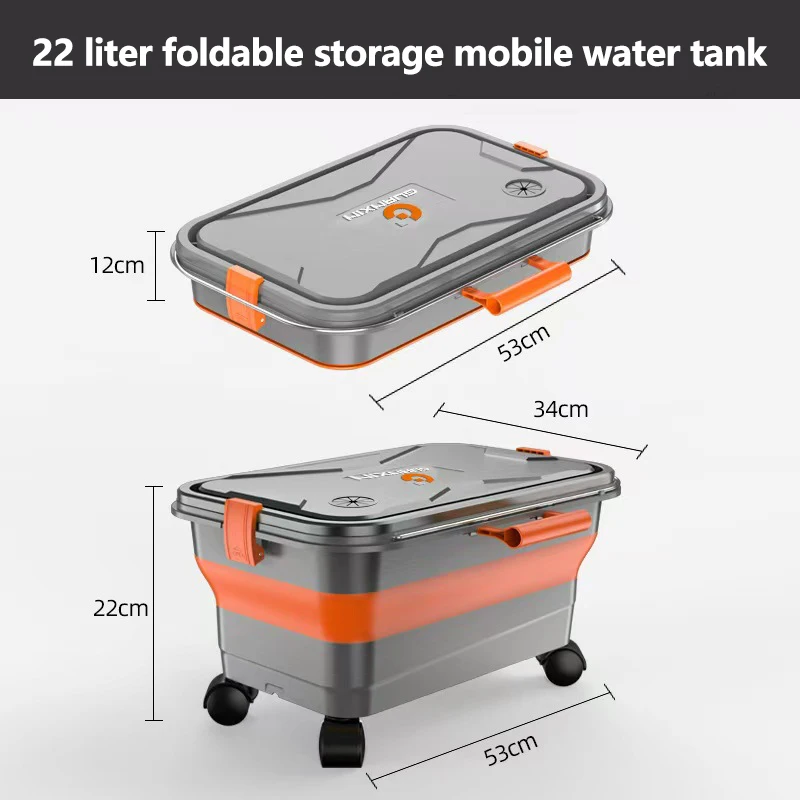 RV Portable Water Tank For Car Wash 22L Folding Water Container Special Bucket For Gardening Cleaning Outdoor Camping