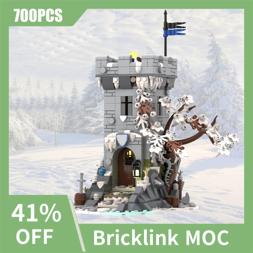 

NEW 700PCS MOC European Medieval Street View Winter Watch Tower model DIY creative ideas Child Toy Birthday Gift Building Blocks