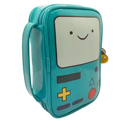 New Cute Adventure Time BMO Children Pencil Bag Girls Big PU Make Up Cosmetic Bags Cases For Women