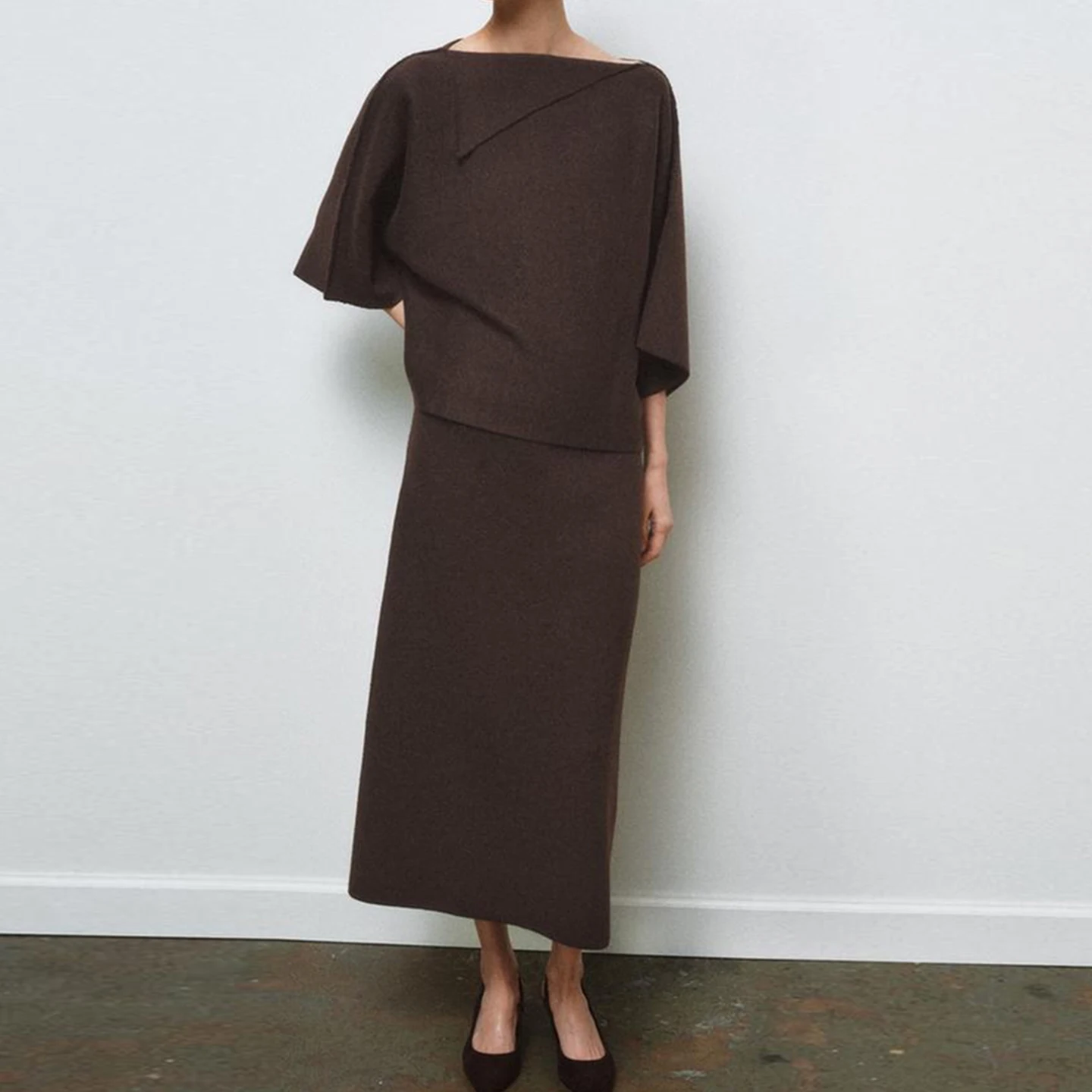 Damski płaszcz ort Jesień 2025 Faion Europejski Krój Stand Fit Dr Spódnica Z Marka Odzież Wierzchnia Damska Długi Sweter