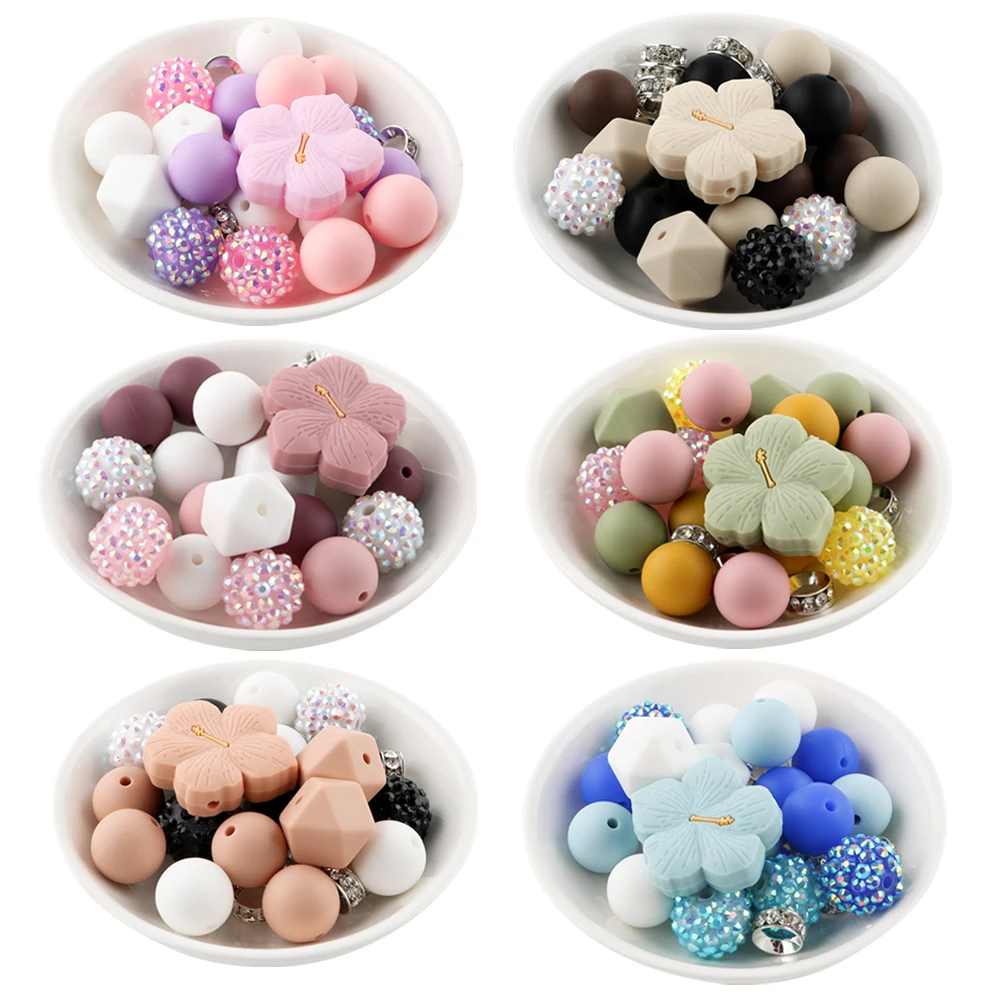 Kovict Neue Brenn Silikon Perlen Blume Runde Linsen Lose Harz Bayberry Perle DIY Schlüsselbund Armband Halskette Schmuck Zubehör