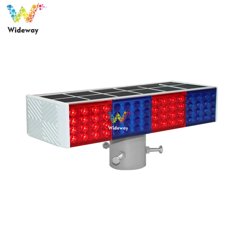 Construction Site Solar Powered Red Blue Safety Warning Flashing Light