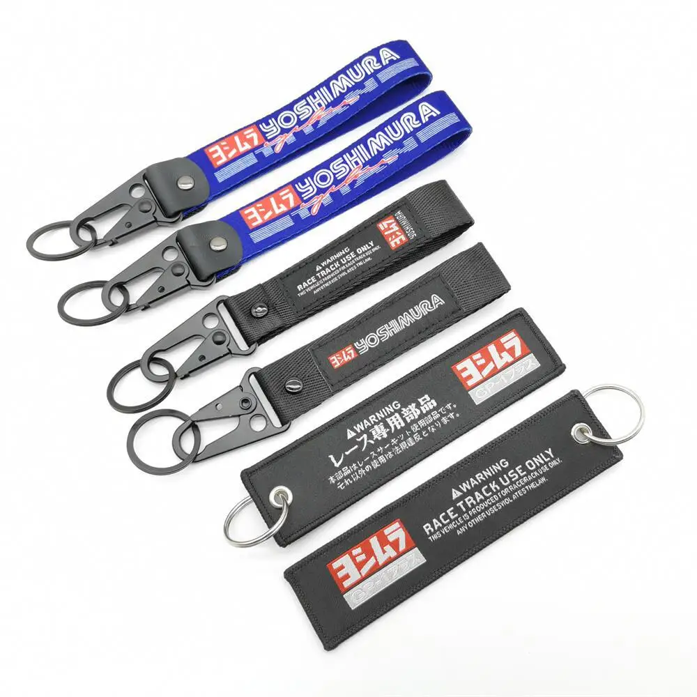 Yoshimura Racing Keychains Motorcycle Keyring  JDM Style Key Strap For Honda Toyota Nissan Mazda Suzuki Key Holder Accessories