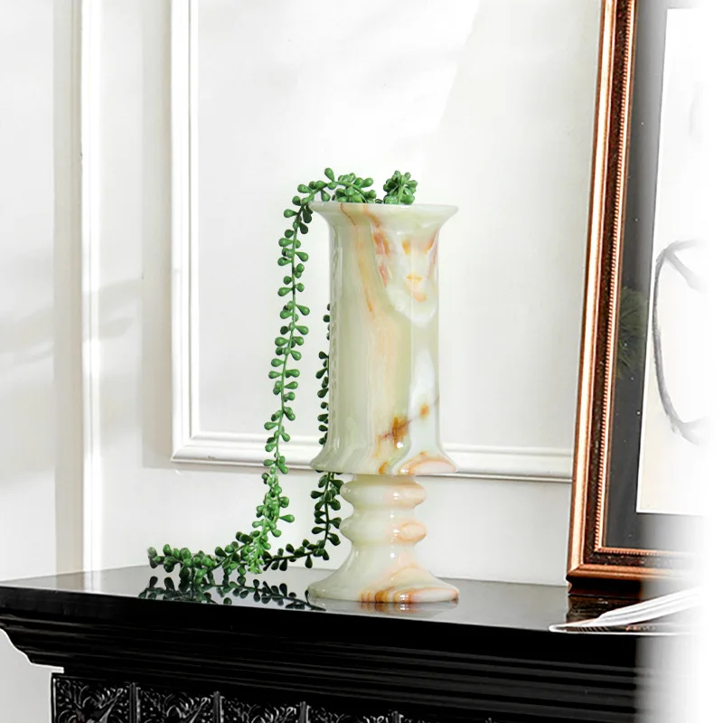 مزهرية عصرية بسيطة من حجر الياقوت القديم نموذج غرفة إبداعية خفيفة فاخرة لتزيين سطح المكتب وغرفة النوم بجانب السرير